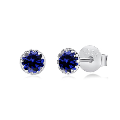 [Amore]Sparkling Colorful Round Shape Earrings
