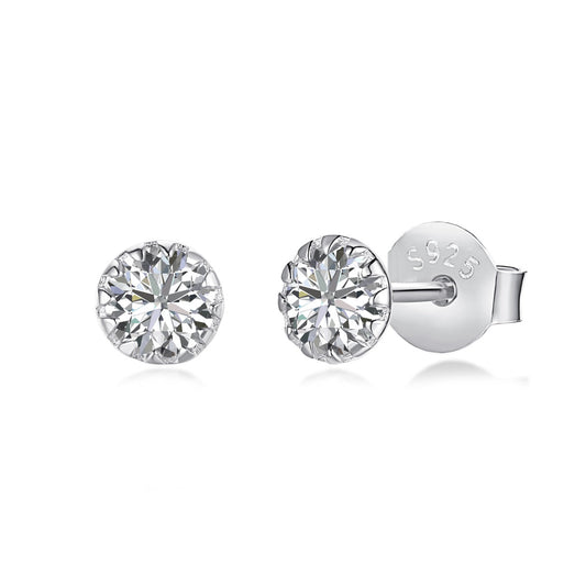 [Amore]Sparkling Colorful Round Shape Earrings