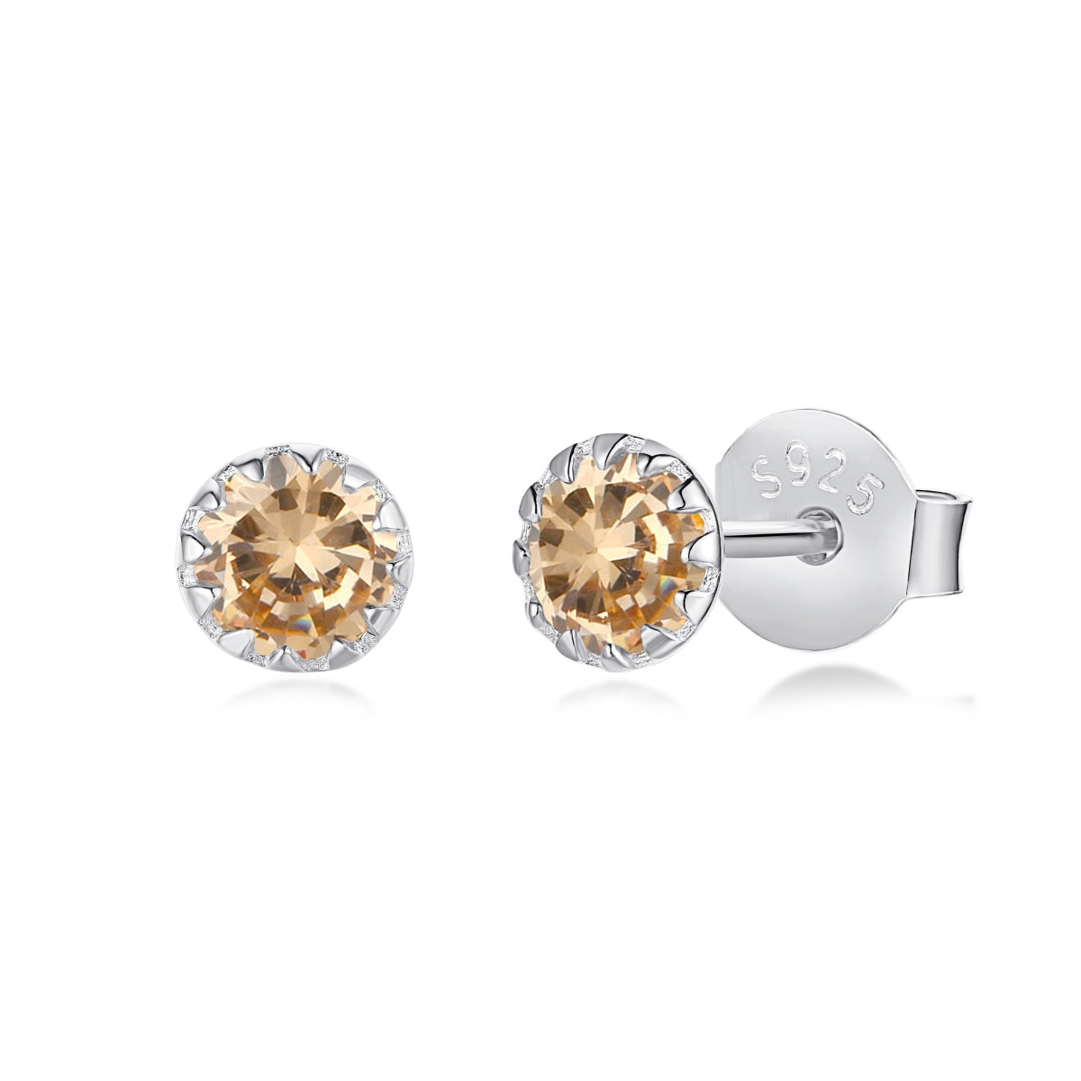 [Amore]Sparkling Colorful Round Shape Earrings