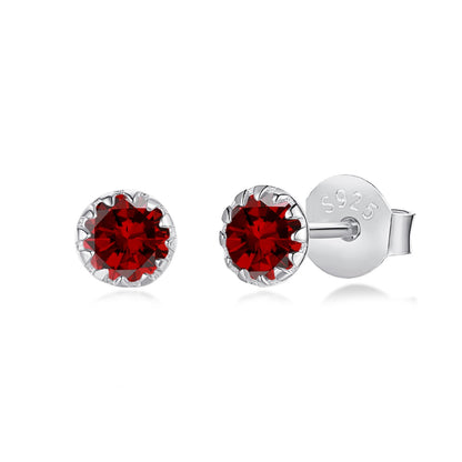 [Amore]Sparkling Colorful Round Shape Earrings