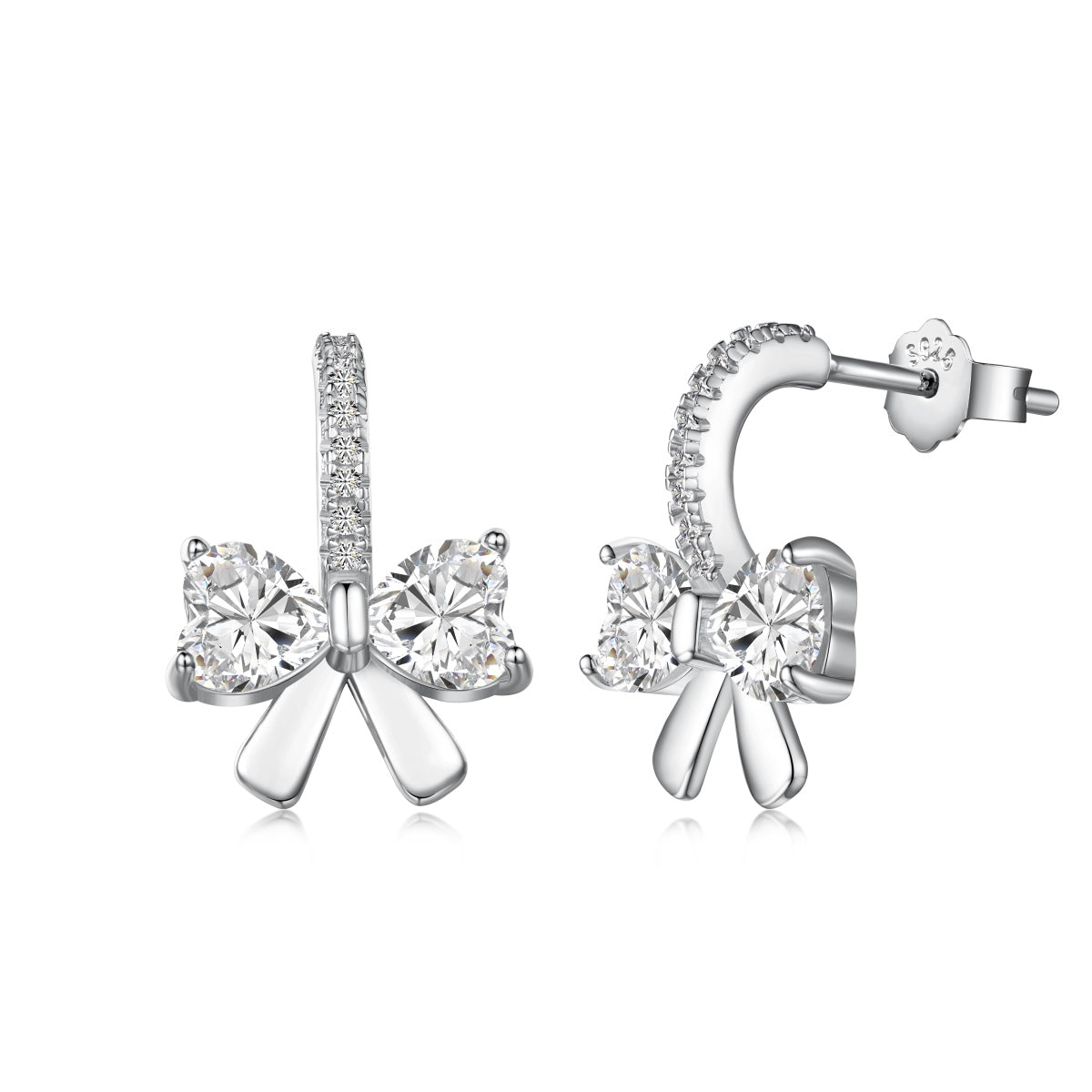 [Amore]Exquisite Earrings With Heart-Shaped Bow Design