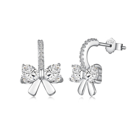 [Amore]Exquisite Earrings With Heart-Shaped Bow Design