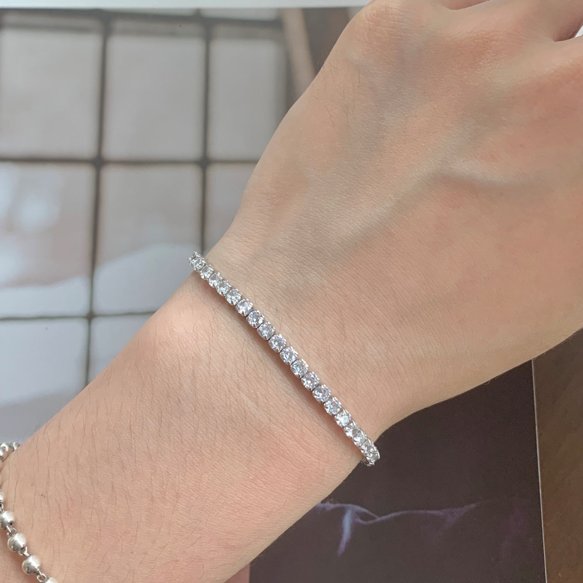 [Amore]Sparkling Round Cut Daily Bracelet