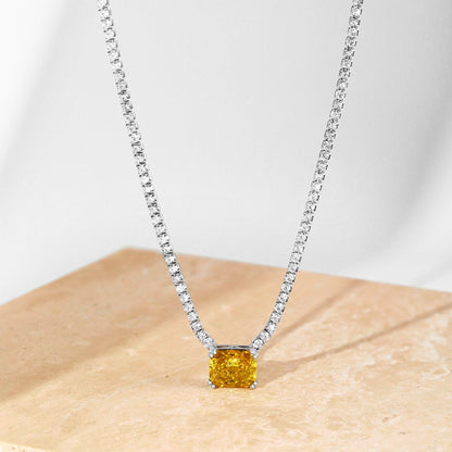 [Amore]4.0 Carat Elegant Radiant Cut Necklace
