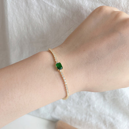 [Amore]1.0 Carat Unique Emerald Cut Banquet Bracelet