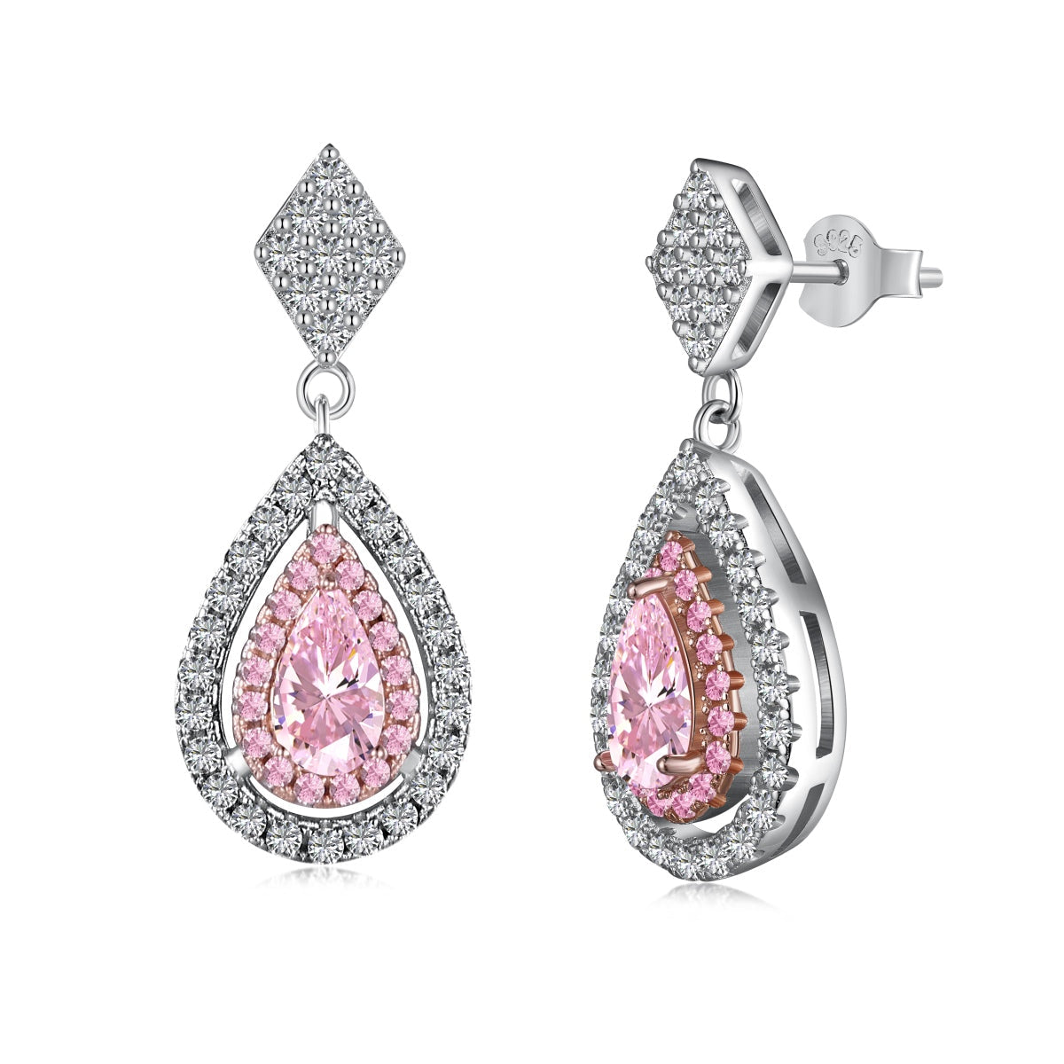 [Amore]Ornate Delicate Water Drop Shape Banquet Earrings