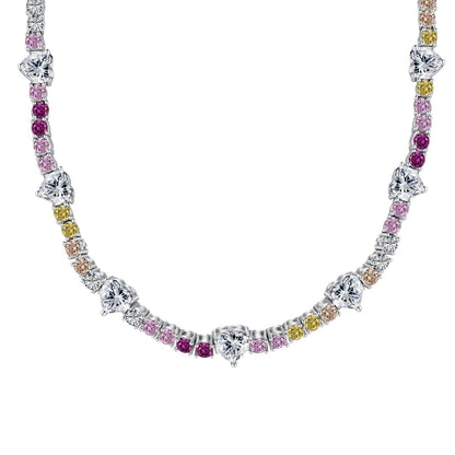 [Amore]Delicate Colorful Rainbow Tennis Chain