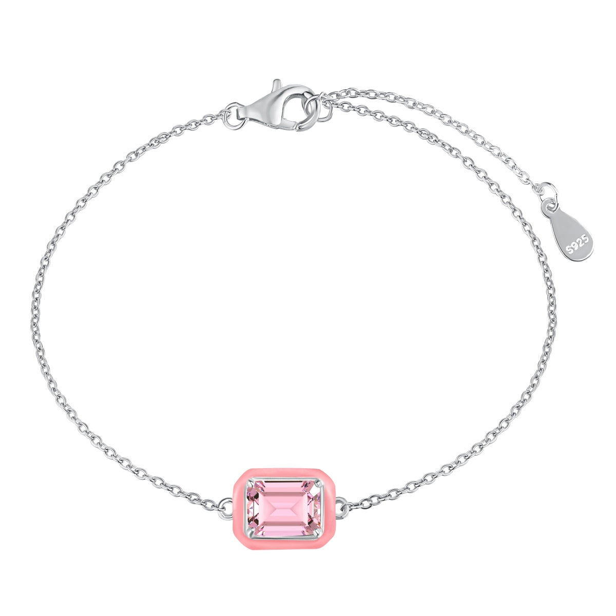 [Amore]2.0 Carat Sparkling Colorful Emerald Cut Daily Bracelet