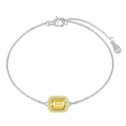 [Amore]2.0 Carat Sparkling Colorful Emerald Cut Daily Bracelet