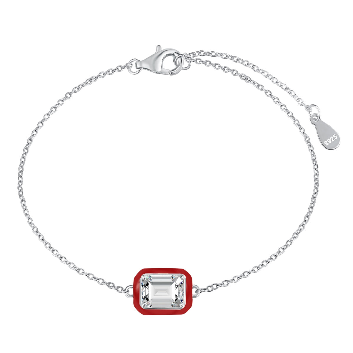 [Amore]2.0 Carat Sparkling Colorful Emerald Cut Daily Bracelet