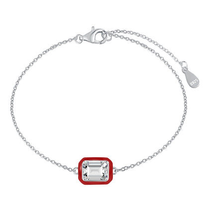 [Amore]2.0 Carat Sparkling Colorful Emerald Cut Daily Bracelet