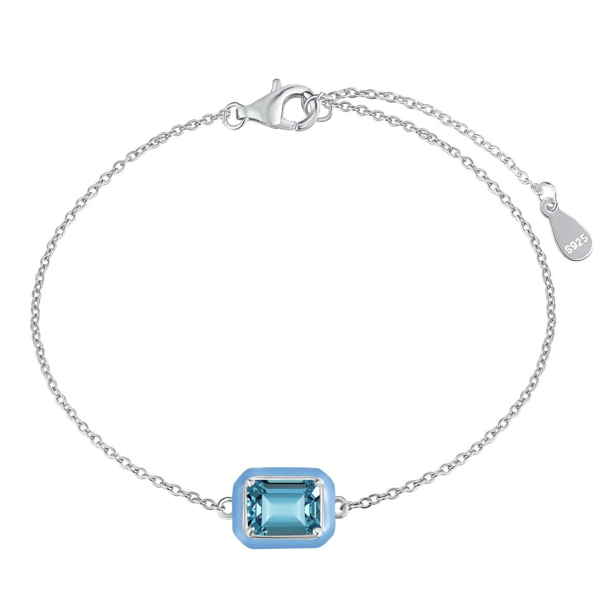[Amore]2.0 Carat Sparkling Colorful Emerald Cut Daily Bracelet