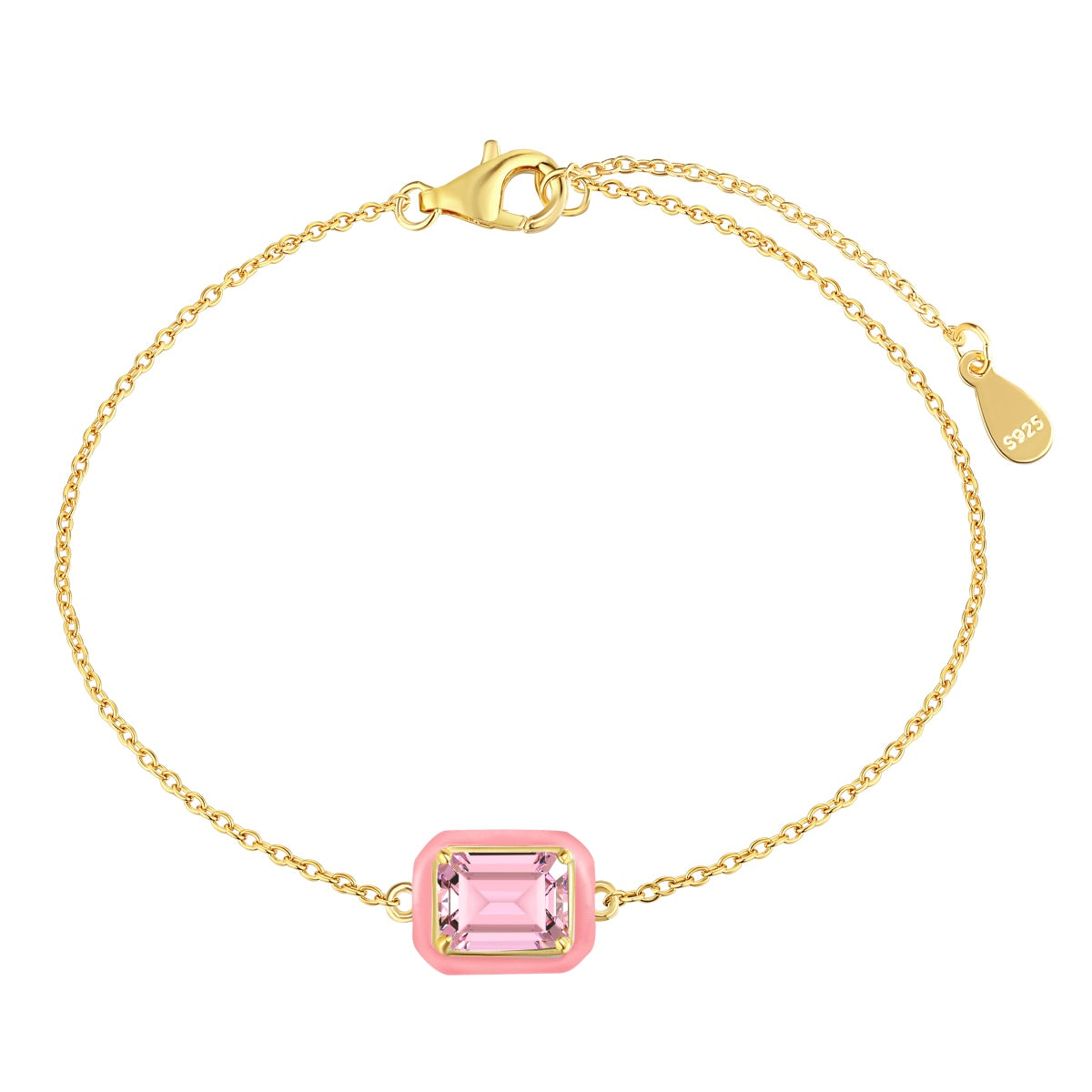 [Amore]2.0 Carat Sparkling Colorful Emerald Cut Daily Bracelet