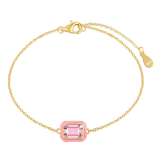 [Amore]2.0 Carat Sparkling Colorful Emerald Cut Daily Bracelet
