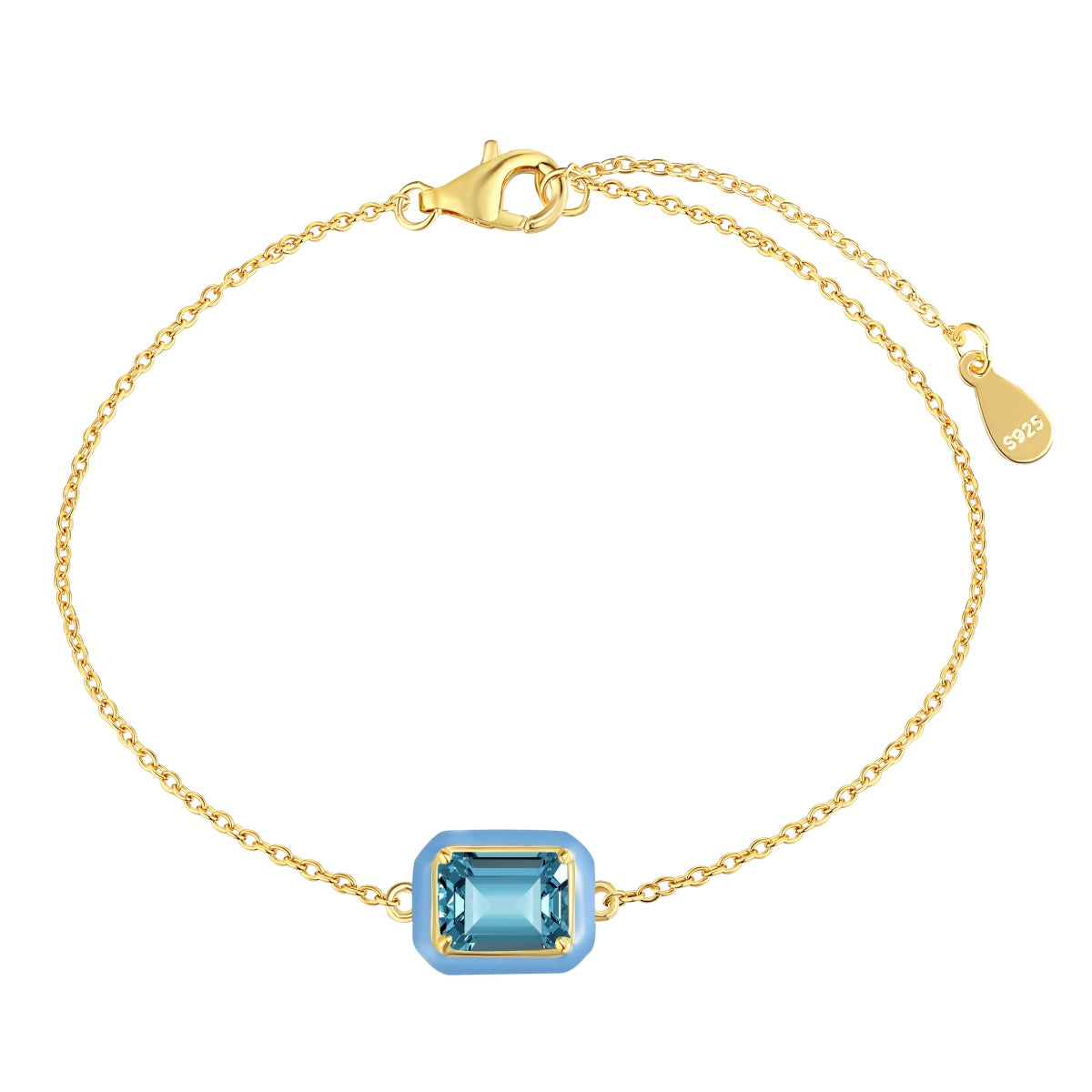 [Amore]2.0 Carat Sparkling Colorful Emerald Cut Daily Bracelet