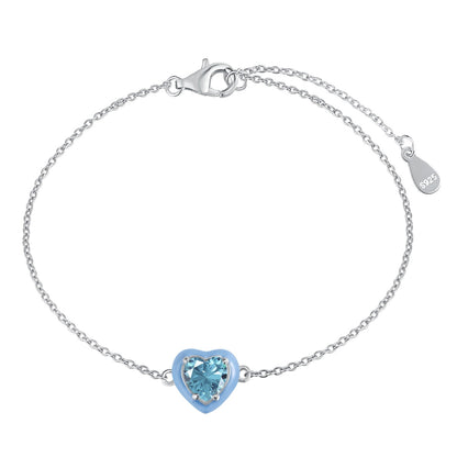 [Amore]Sparkling Romantic Heart Shape Lover Bracelet