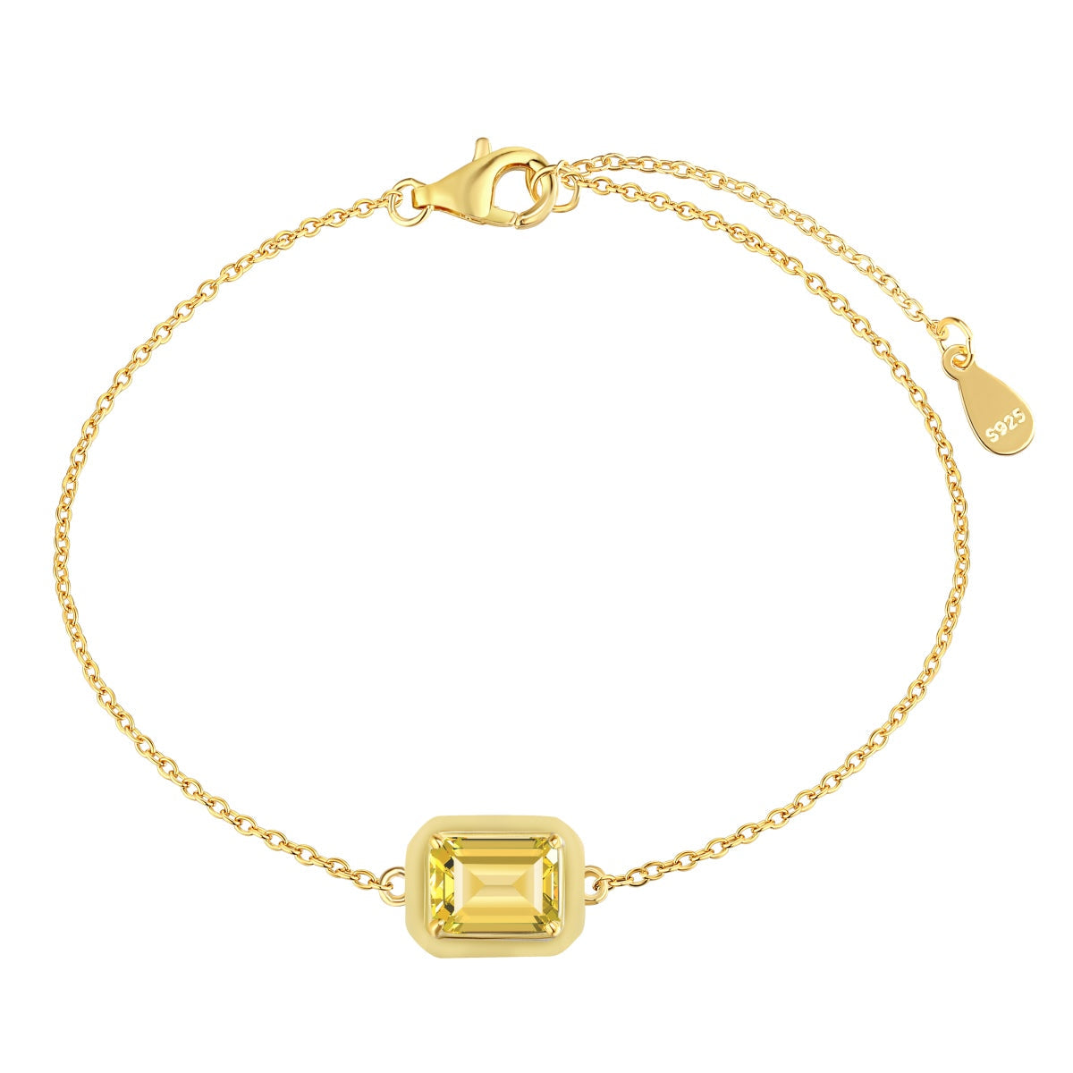 [Amore]2.0 Carat Sparkling Colorful Emerald Cut Daily Bracelet