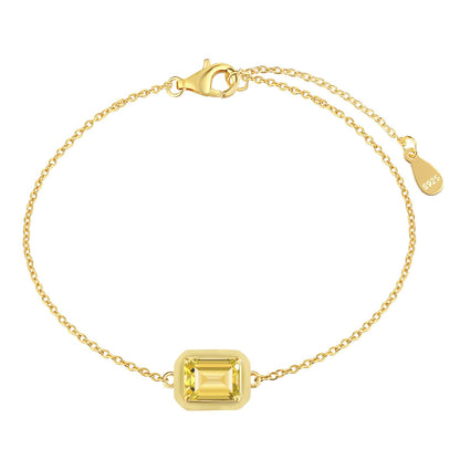 [Amore]2.0 Carat Sparkling Colorful Emerald Cut Daily Bracelet