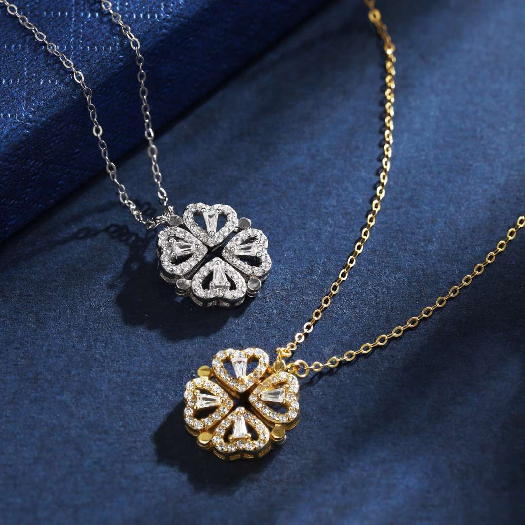 [Amore]Ornate Heart Cut Flower Shape Necklace