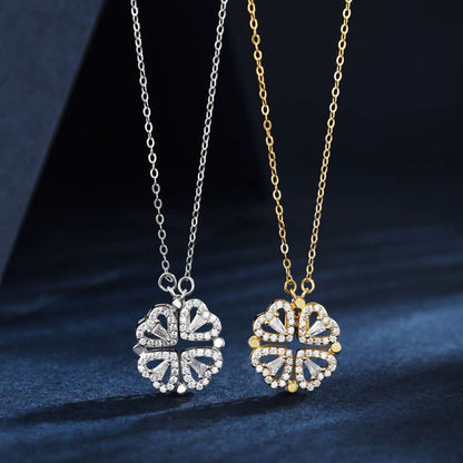 [Amore]Ornate Heart Cut Flower Shape Necklace