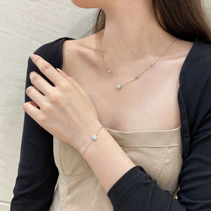 [Amore]Dazzling Round Cut Shape Bracelet