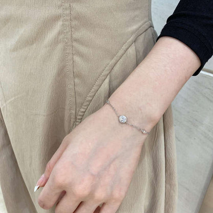 [Amore]Dazzling Round Cut Shape Bracelet