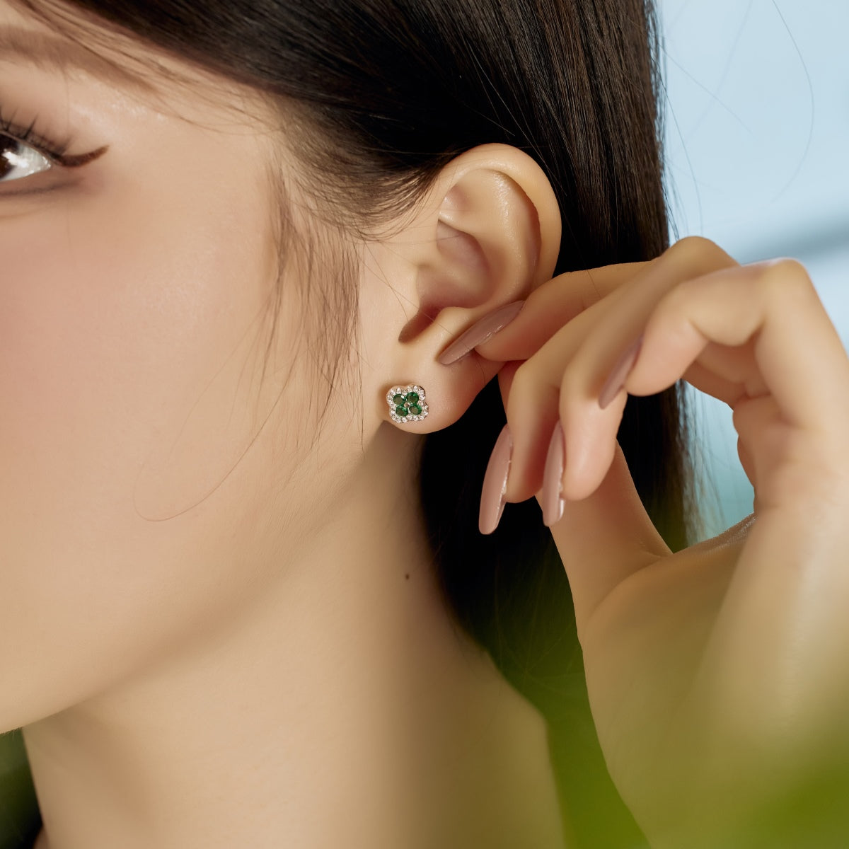 [Amore]Four-Leaf Clover Flower Shaped Earrings