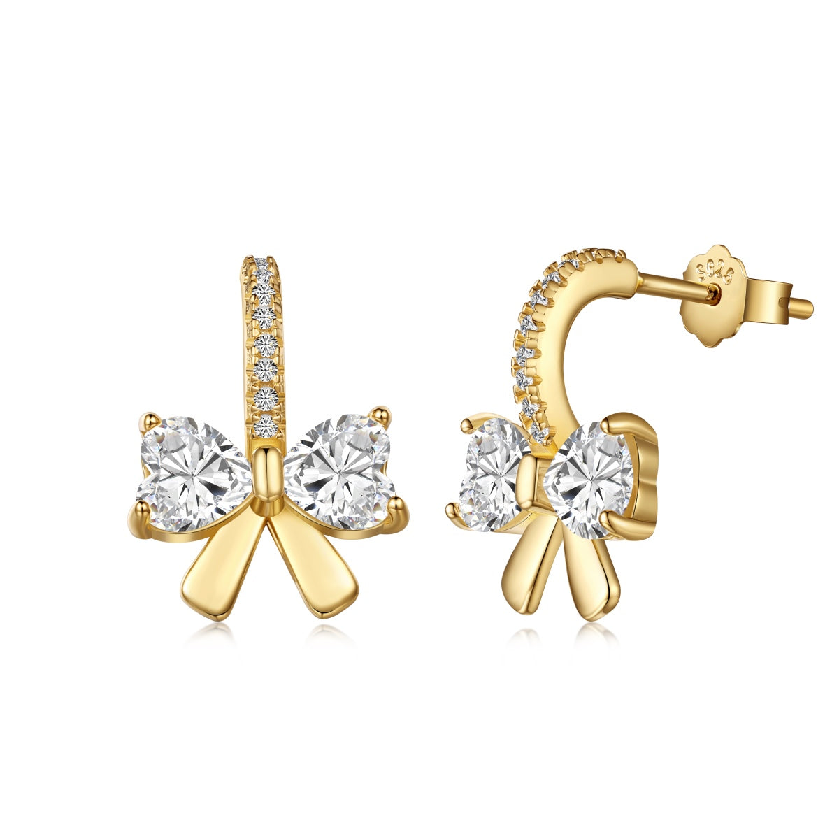 [Amore]Exquisite Earrings With Heart-Shaped Bow Design