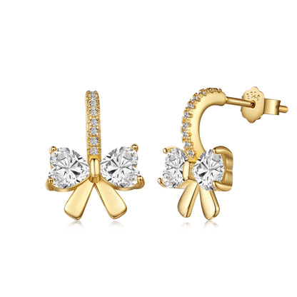 [Amore]Exquisite Earrings With Heart-Shaped Bow Design