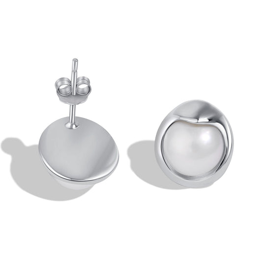[Amore]Dainty Bread Pearl Earrings