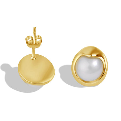 [Amore]Dainty Bread Pearl Earrings