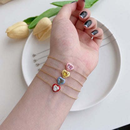 [Amore]Sparkling Romantic Heart Shape Lover Bracelet