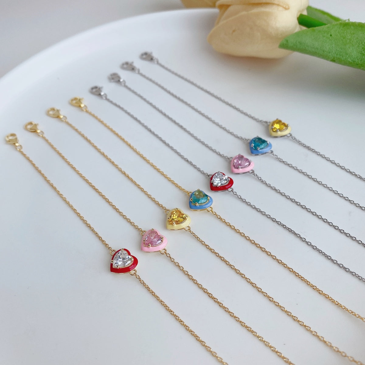 [Amore]Sparkling Romantic Heart Shape Lover Bracelet