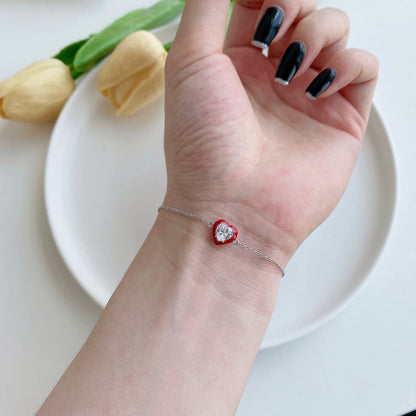 [Amore]Sparkling Romantic Heart Shape Lover Bracelet
