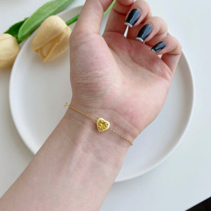[Amore]Sparkling Romantic Heart Shape Lover Bracelet
