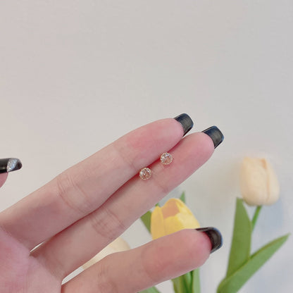 [Amore]Sparkling Colorful Round Shape Earrings