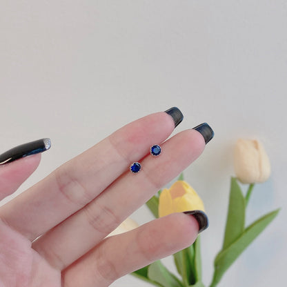 [Amore]Sparkling Colorful Round Shape Earrings