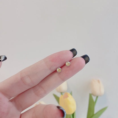 [Amore]Sparkling Colorful Round Shape Earrings