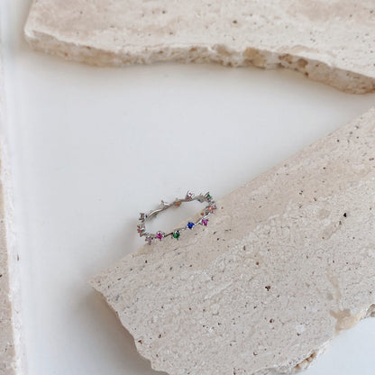 [Amore]Radiant Colorful Round Cut Daily Ring