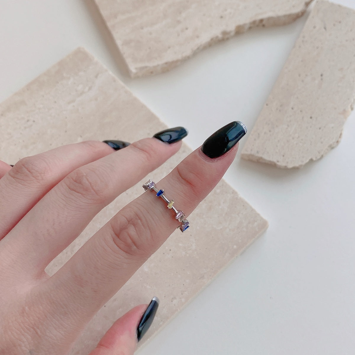 [Amore]Unique Trapezoid Cut Daily Ring