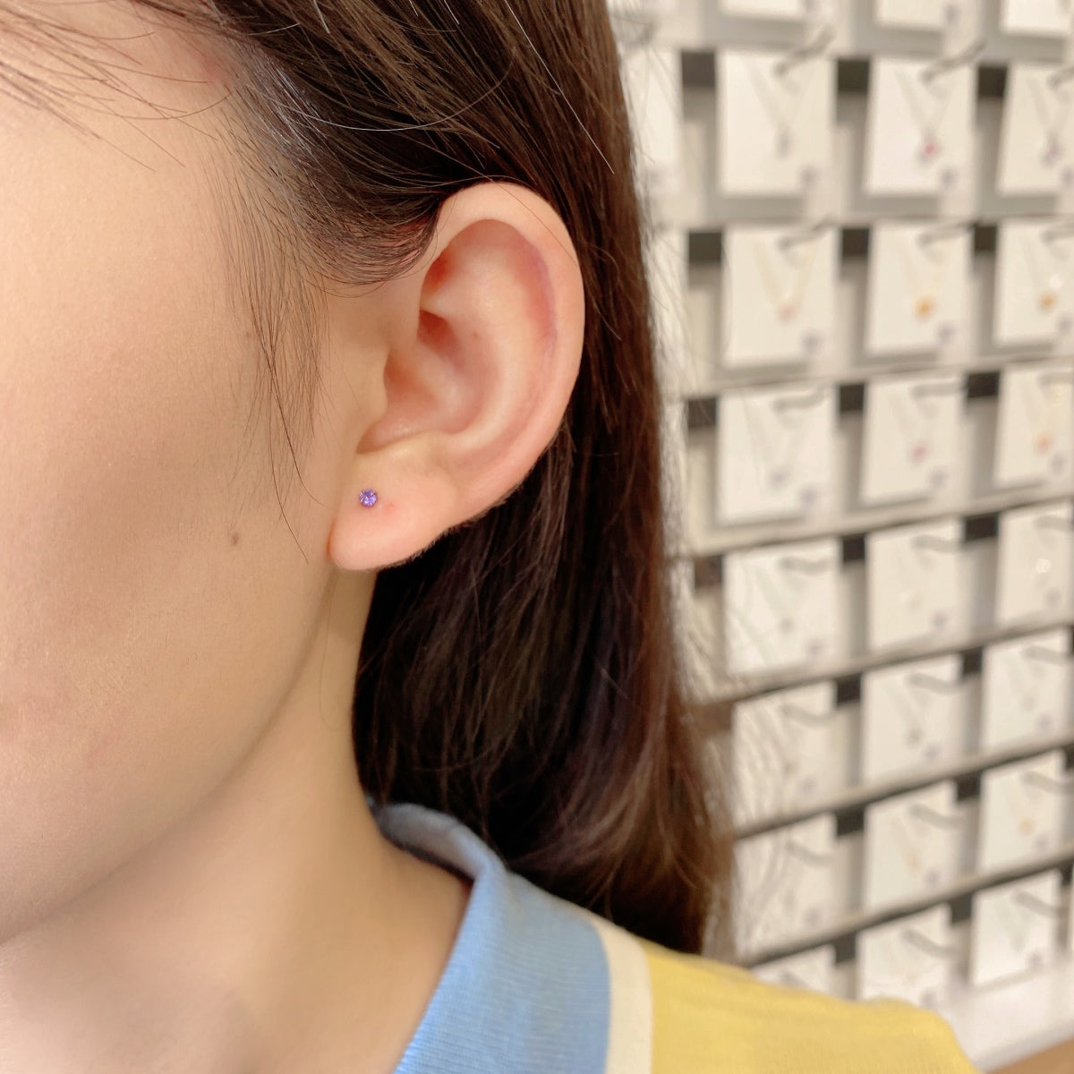 [Amore]Delicate Solitaire Earrings