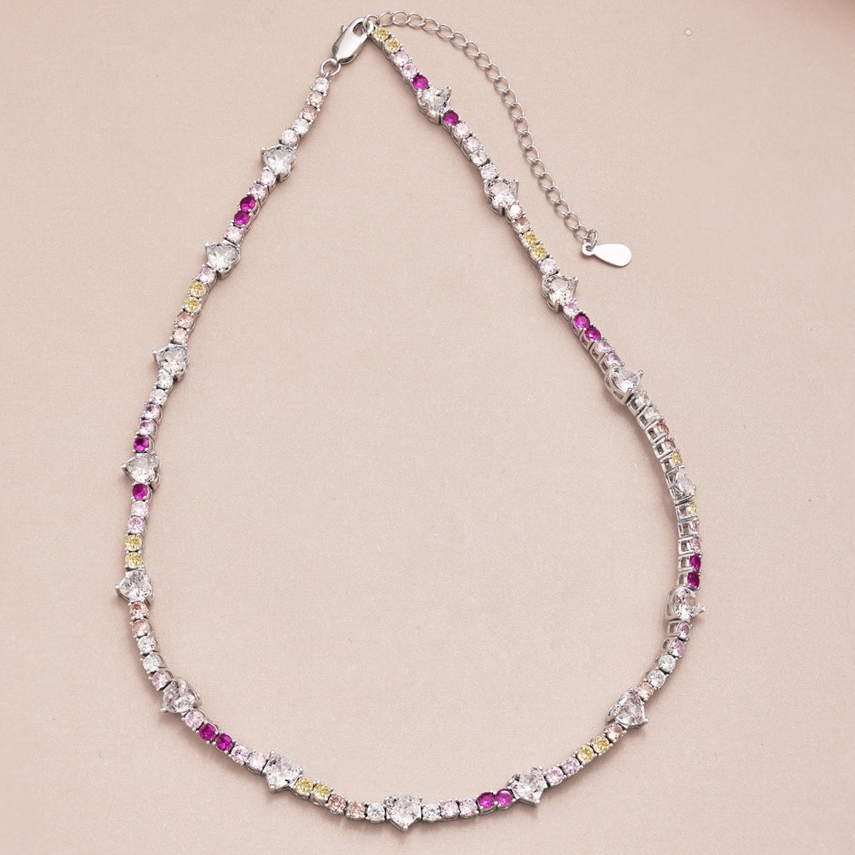 [Amore]Delicate Colorful Rainbow Tennis Chain