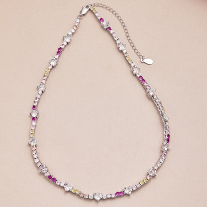 [Amore]Delicate Colorful Rainbow Tennis Chain