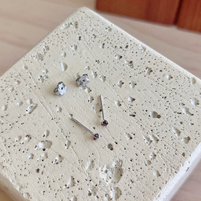 [Amore]Delicate Solitaire Earrings