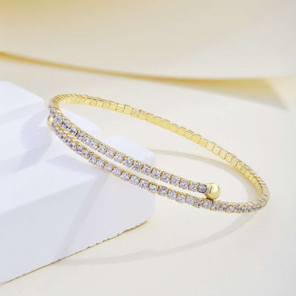[Amore]Row of Diamonds Round Fashion Bracelet