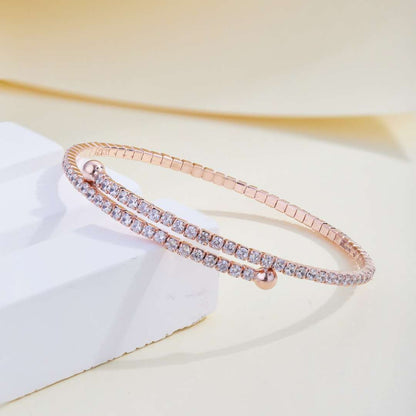 [Amore]Row of Diamonds Round Fashion Bracelet