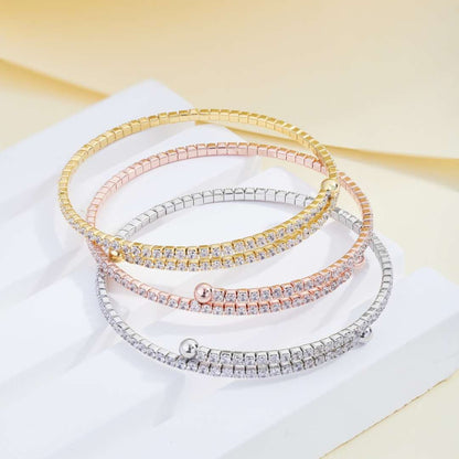 [Amore]Row of Diamonds Round Fashion Bracelet
