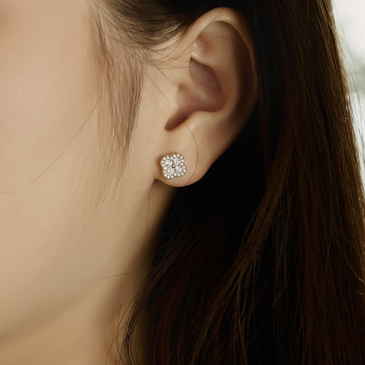 [Amore]Four-Leaf Clover Flower Shaped Earrings