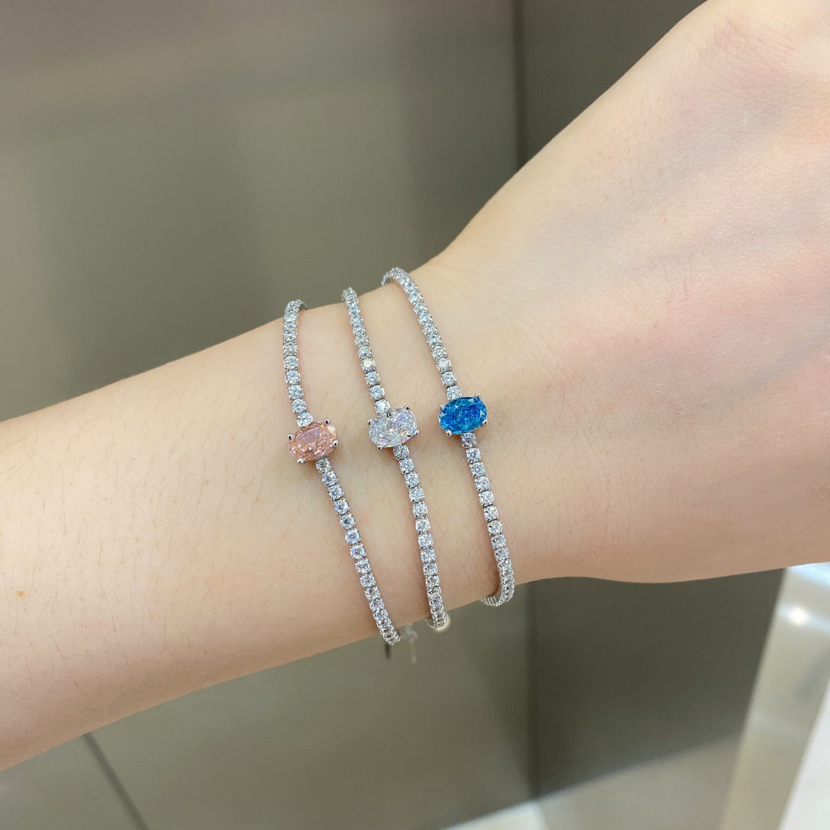 [Amore]0.75 Carat Exquisite Oval Cut Daily Bracelet