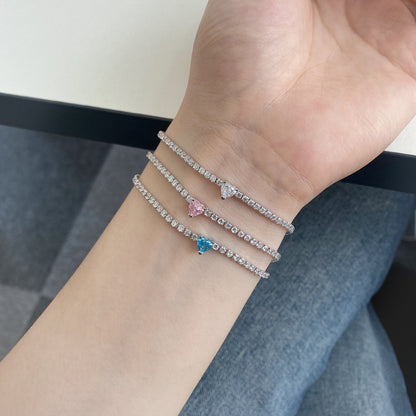 [Amore]0.5 Carat Elegant Romantic Heart Shape Lover Bracelet